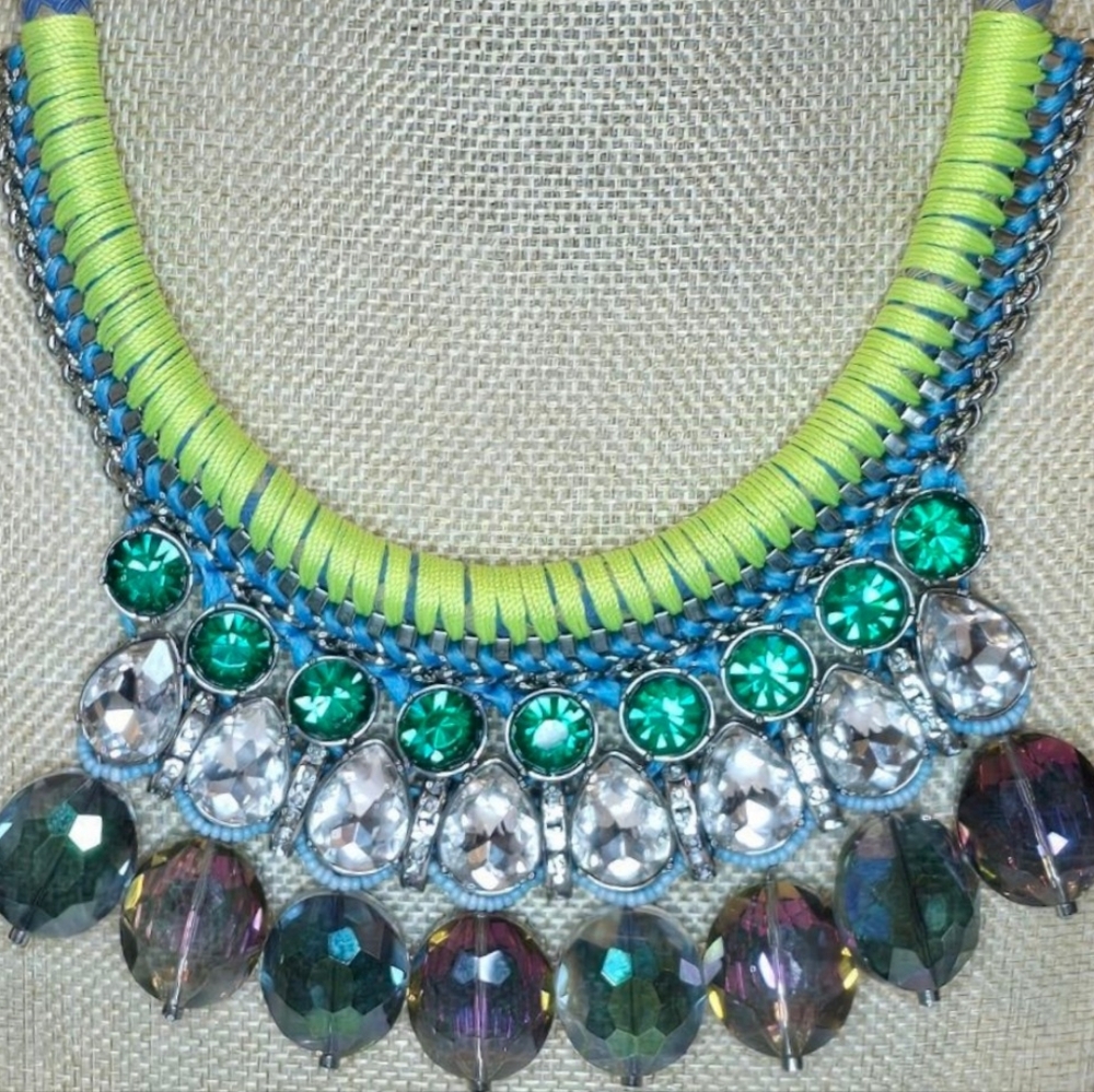Lydell NYC Statement Necklace with Glass Rhinestones - Picture 2 of 8